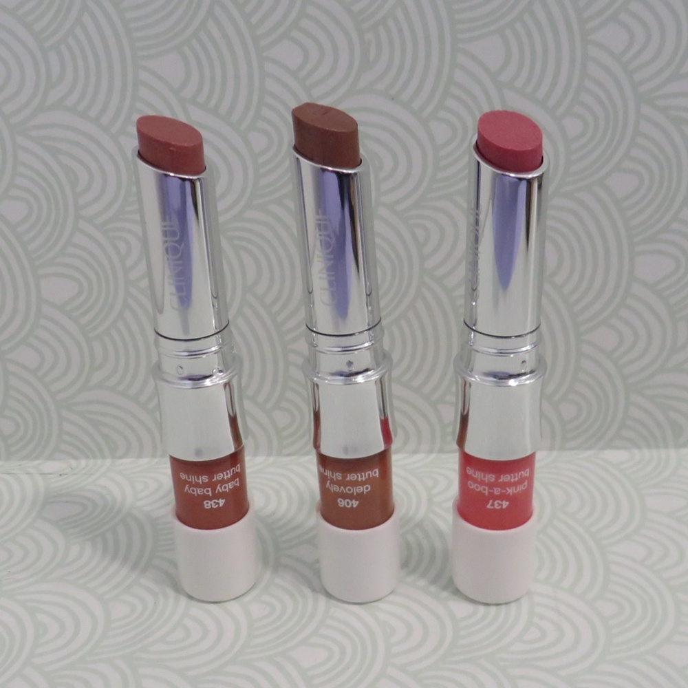 CLINIQUE💥 BUTTER SHINE LIPSTICK #438 #406 #437 WHITE CAP - LOT OF 3💥